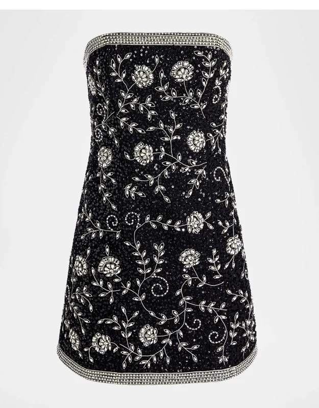 Embellished Strapless Mini Dress