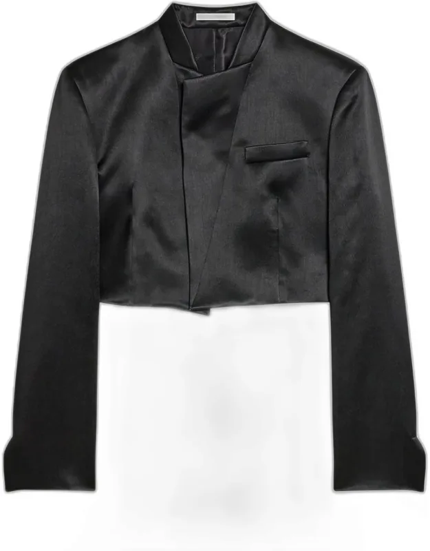 Cropped Satin Blazer