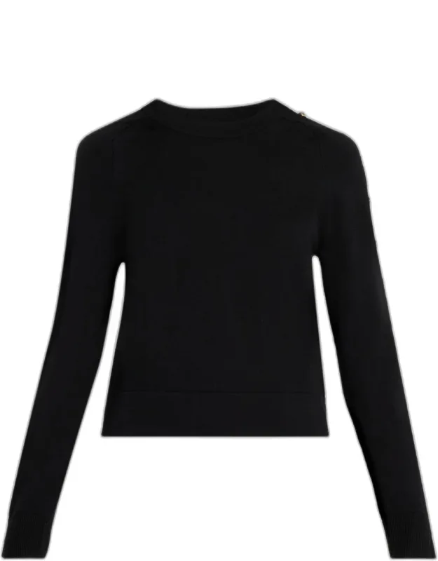 Buttoned Merino Wool Sweater