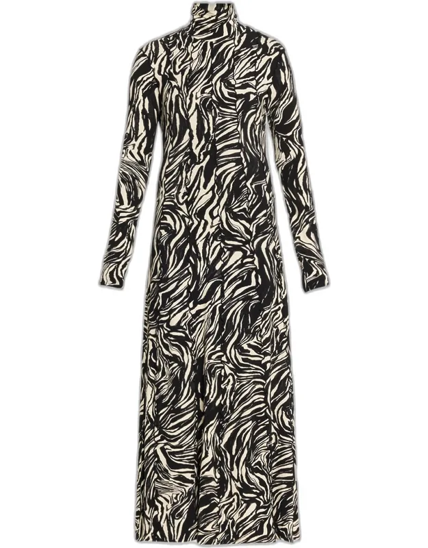 Mabel Jersey Turtleneck Dress