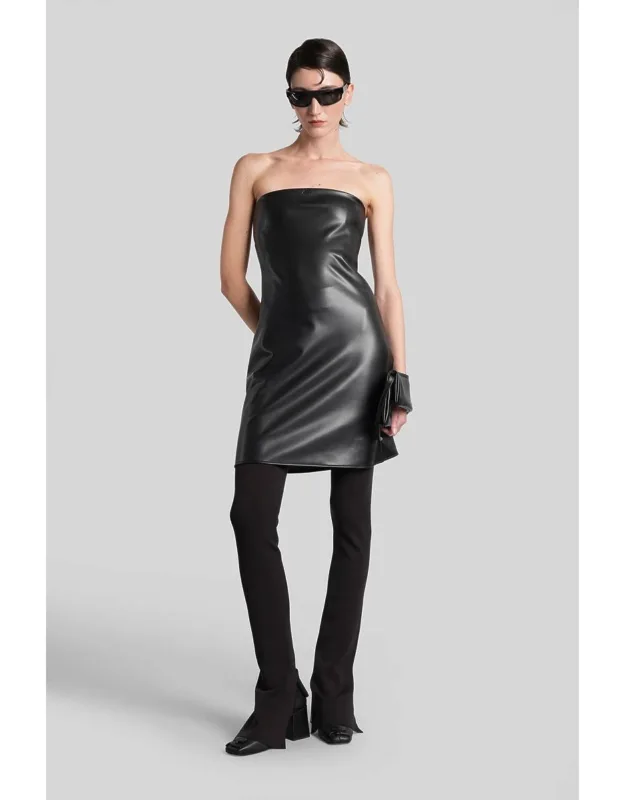 Mini Dress With Adjustable Belt Strap And Logo Patch