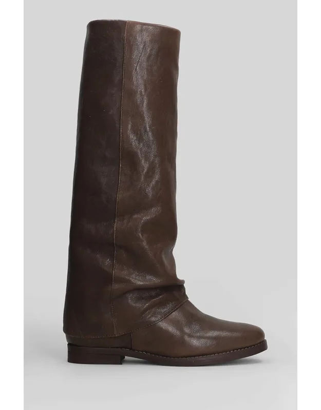 Low Heels Boots With Round Toe And Slip On