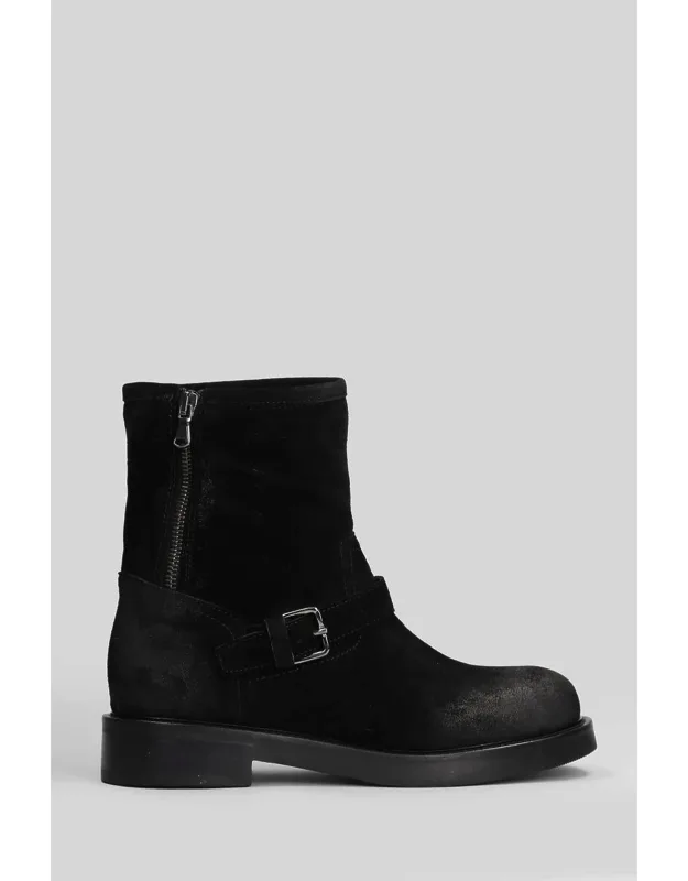 Ankle Boots With Round Toe And Side Zip
