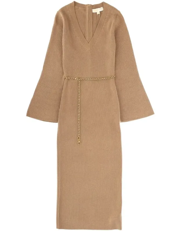 Midi Dress Slim Fit 90% Wool