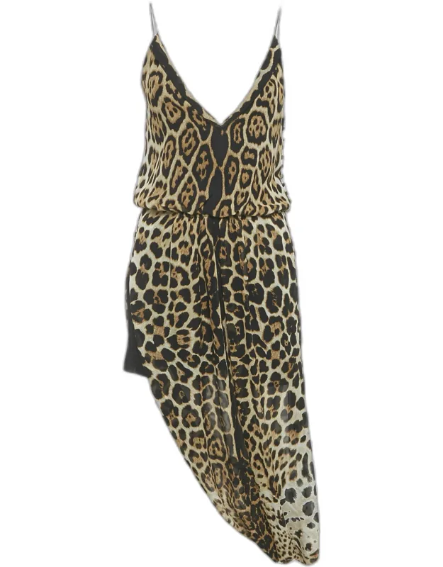 Animal Print Silk Midi Dress