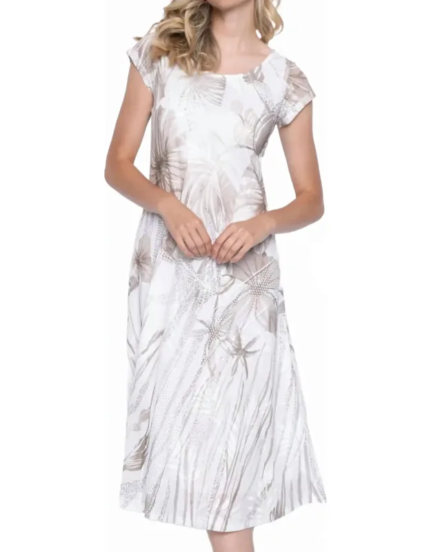 Cap Sleeve Printed Dress