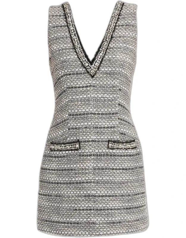 Odele Jeweled Tweed Mini Dress