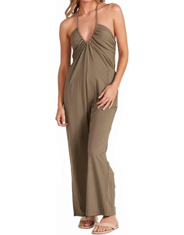 Halter Neck Wide Leg Jumpsuit