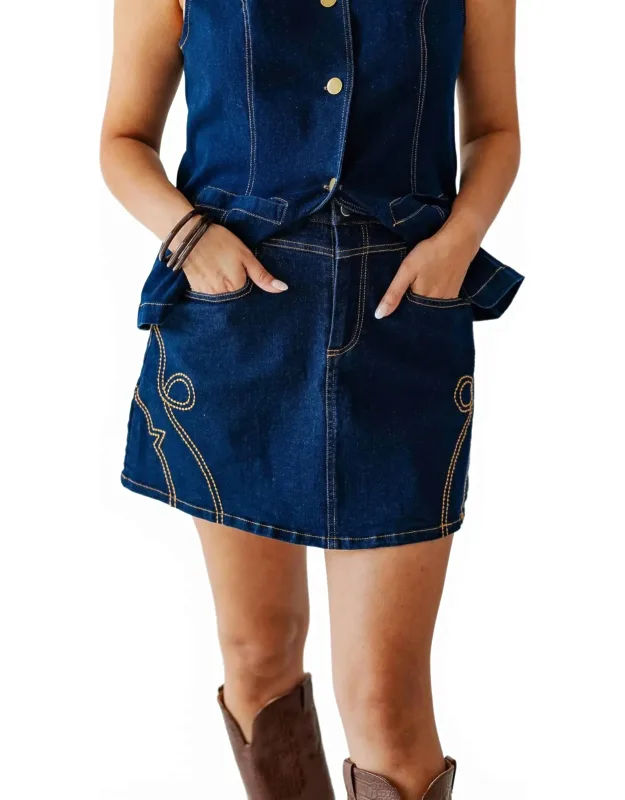 Western Stitch Denim Skirt