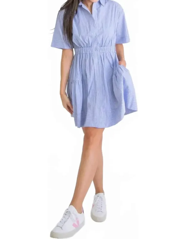 Stripe Poplin Button Up Dress