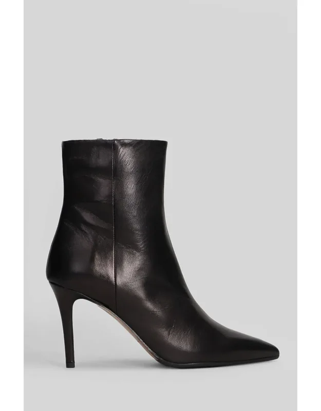 High Heels Ankle Boots With Square Toe And Zip Closure