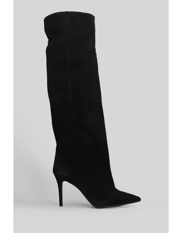 High Heels Boots, Square Toe, Side Zip Closure