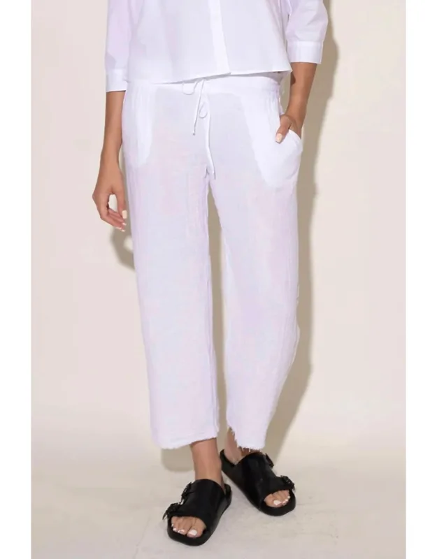 Gauze Pants With Raw Hem