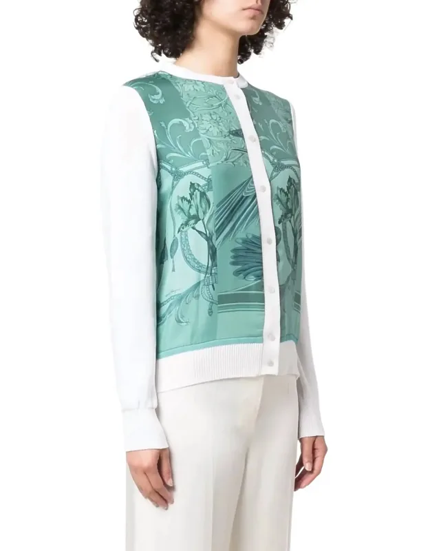 Floral-print Buttoned Cardigan