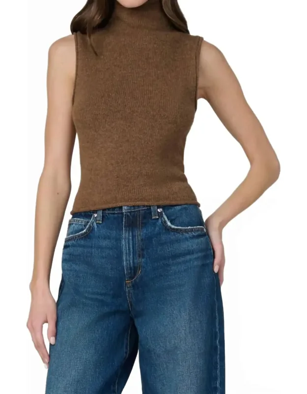 Stevie Sleeveless Roll Neck Sweater