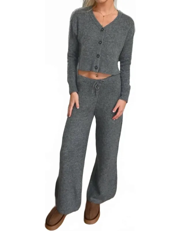 Sweater Terry Wide Leg Pants