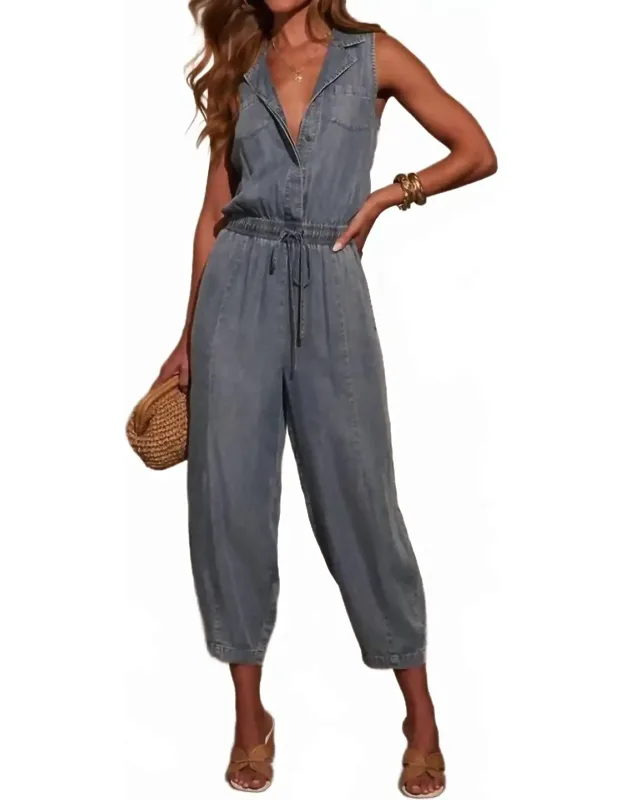 Washed Denim Jumpsuit