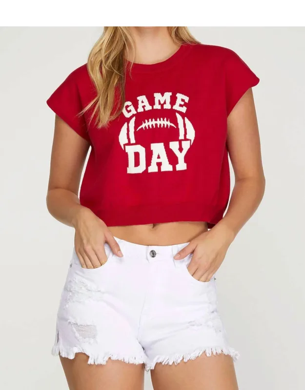 Short Sleeve Game Day Knit Top