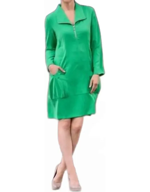 Crepe Dress With Big Pockets