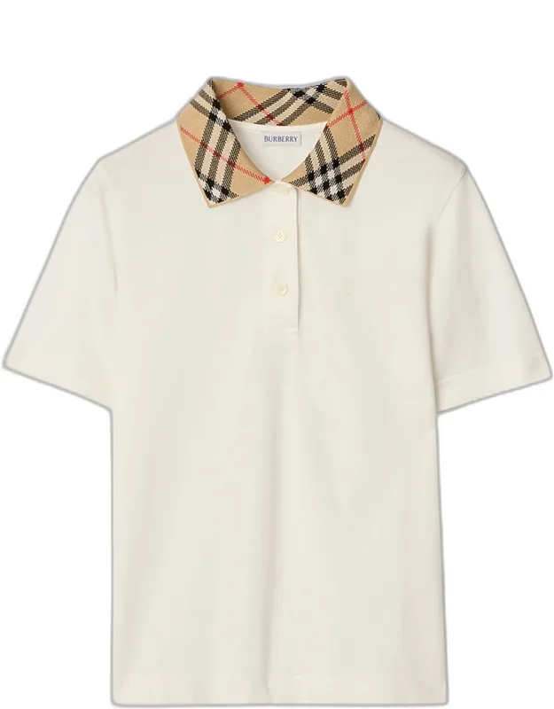 Check Collar Short-sleeve Polo Shirt