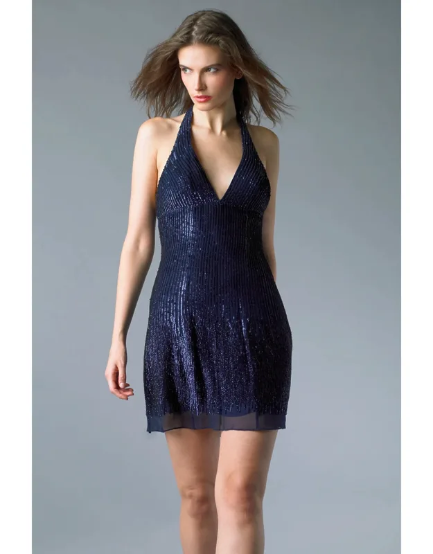 Halter Top Sequin Cocktail Dress