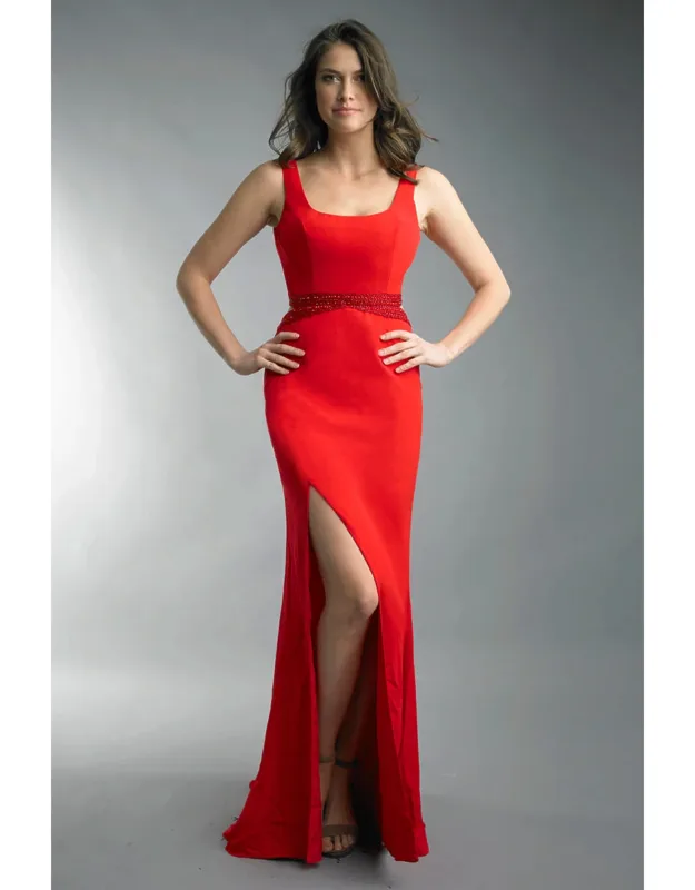 Sleeveless Evening Dress With Side Slit