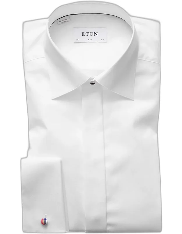 Slim-fit Fly Front Formal Shirt