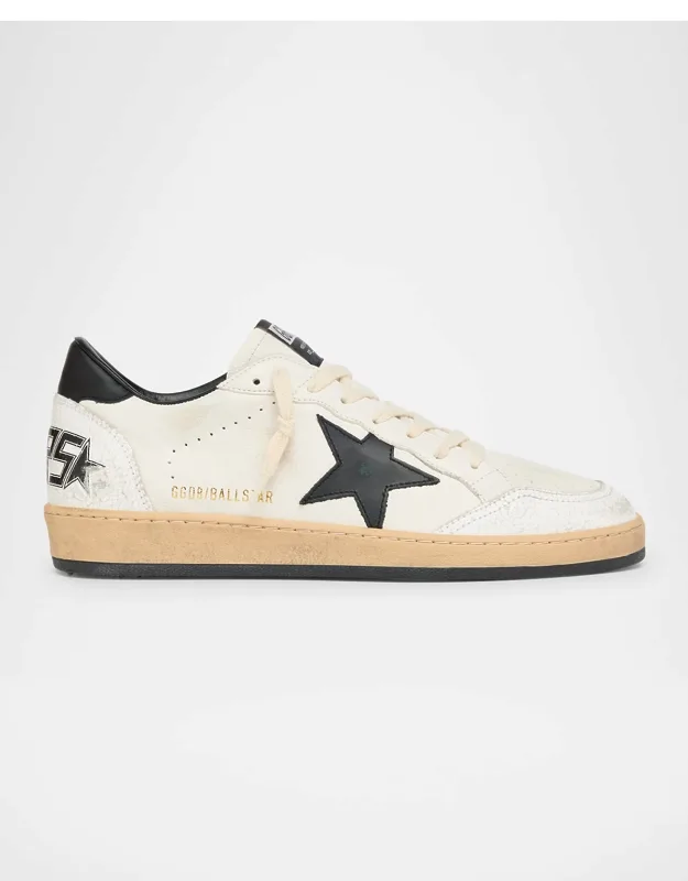 Ball Star Distressed Leather Low-top Sneakers