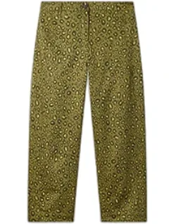Animal Print Barrel-leg Trousers