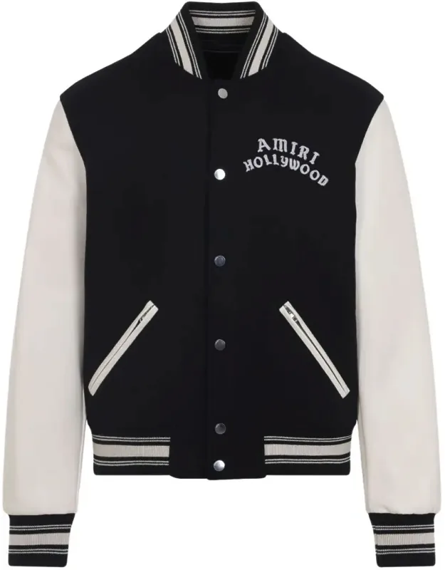 Coat Leather Sleeves, Letter Embroidery