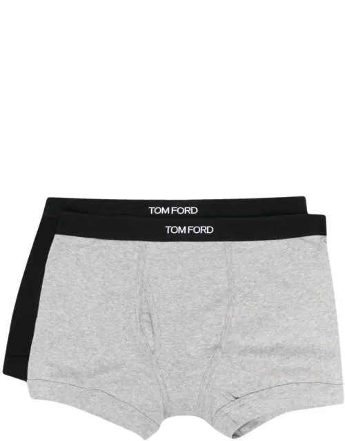 Set Of 2 Logo-waistband Cotton Boxer Briefs