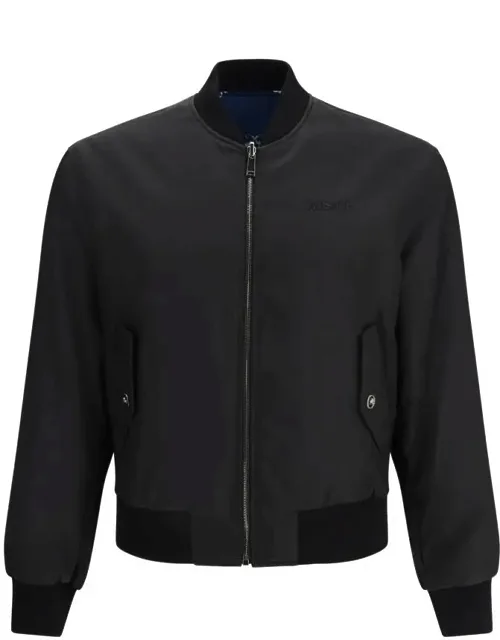 Versace Reversible Blouson With Embroidered Logo And Front Zipper
