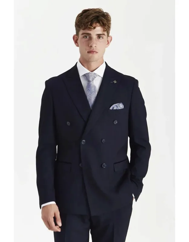 Checked Double Breasted Plaid Tailored Fit Jacket