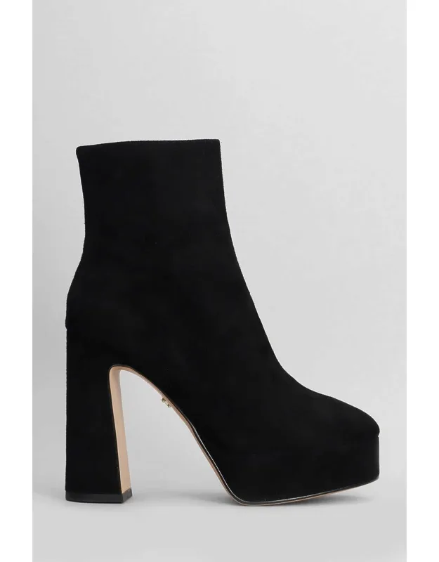 High Heels Ankle Boots, Block Heel, Side Zip Closure