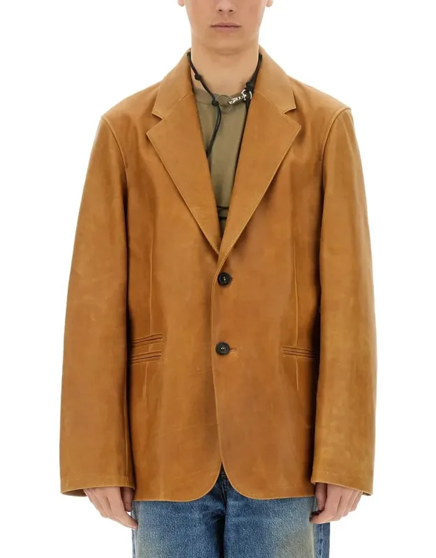 Leather Opening Blazer