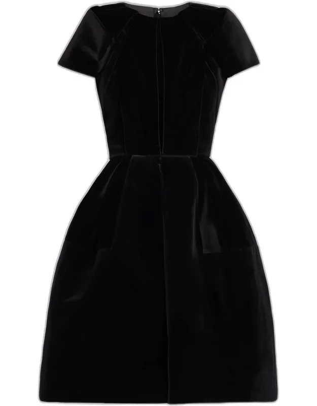 Pleated Velvet Dress