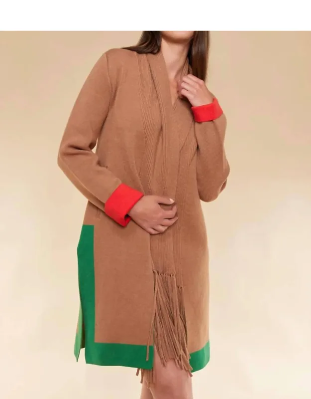 Contrast Color Duster Cardigan