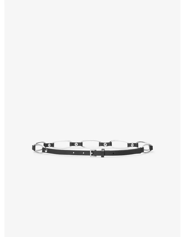 Chain Link Leather Belt
