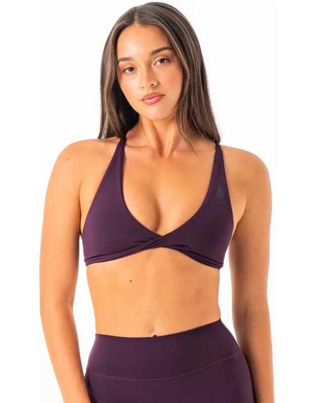 Nkd Twist Sports Bra - Low V-neck, Flattering Twist Detail