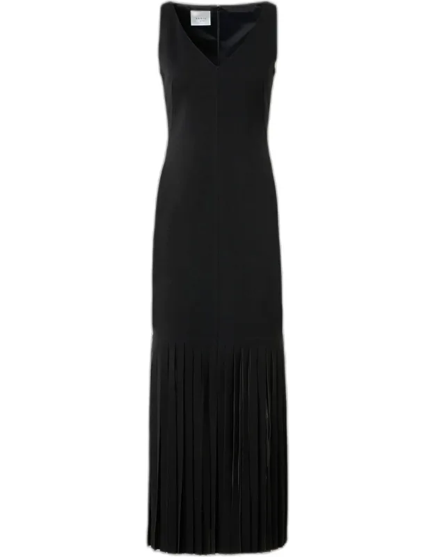 Fringe-hem Maxi Dress