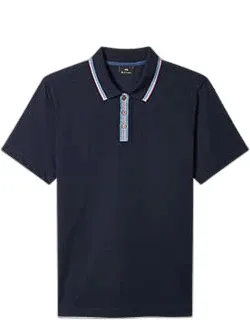 Plated Jersey Polo Shirt With Contrast Tipping