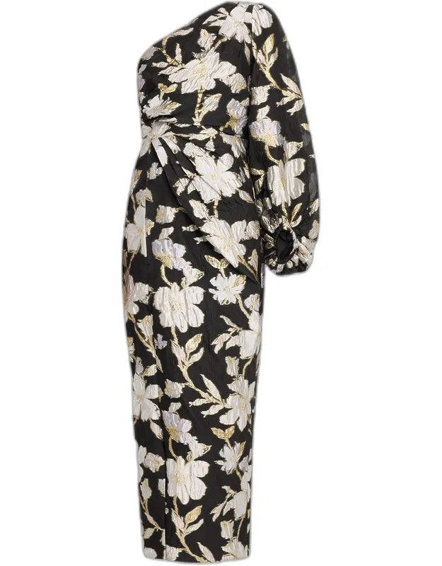 Floral Jacquard Maxi Dress
