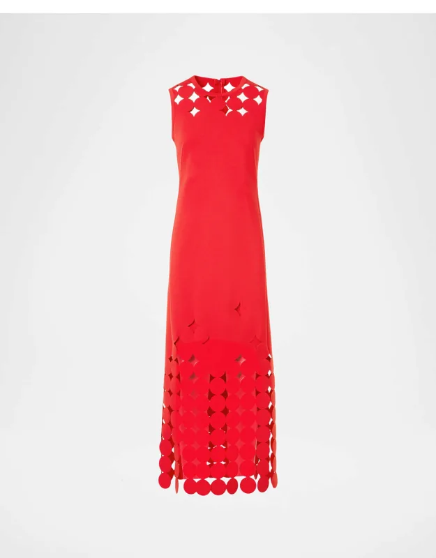 Dot Cut-out Jersey Sleeveless Midi Dress