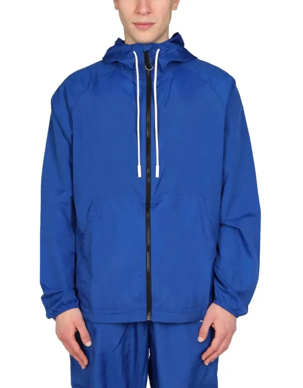 Cross Print Windbreaker Jacket