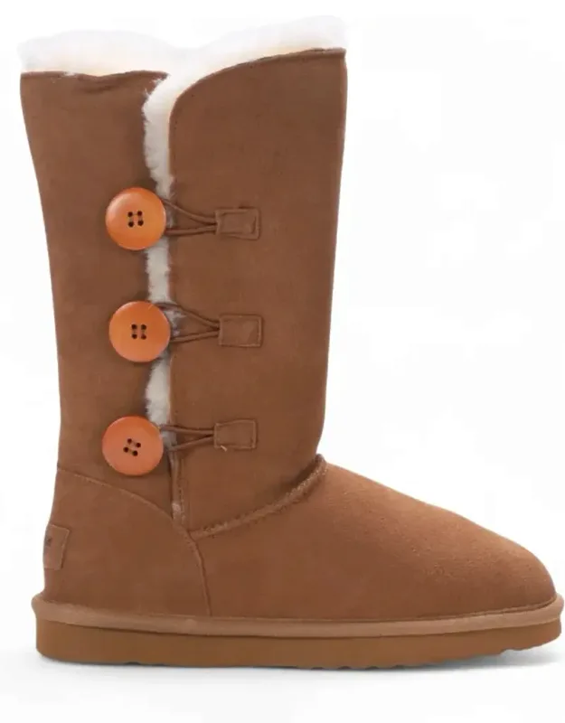 Sheepskin Suede Warm Winter Lined Mid-calf Boots