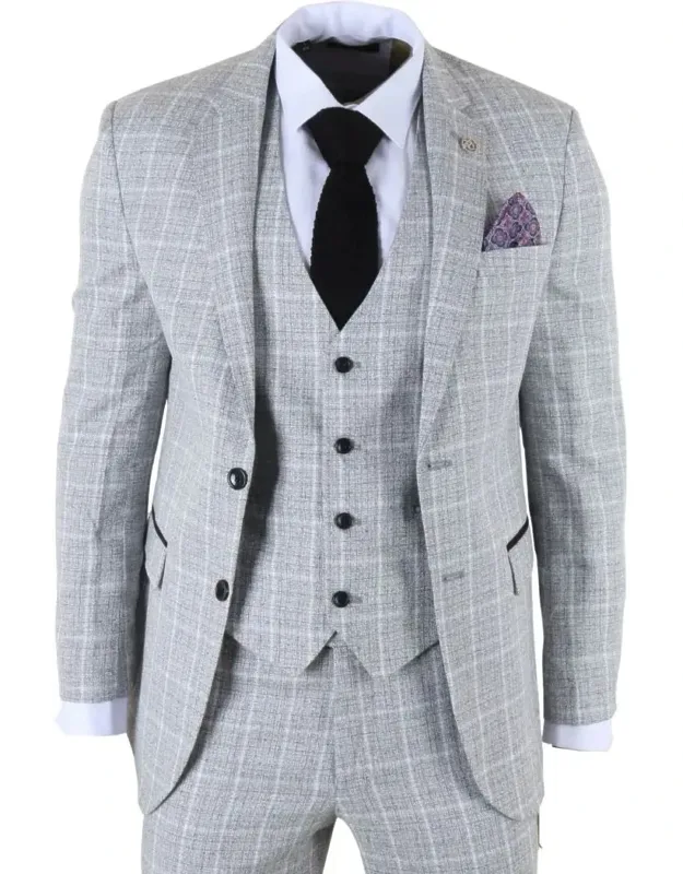 3 Piece Check Suit