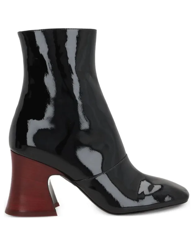 Chloé Boots With Patent Calfskin And Flared Heel