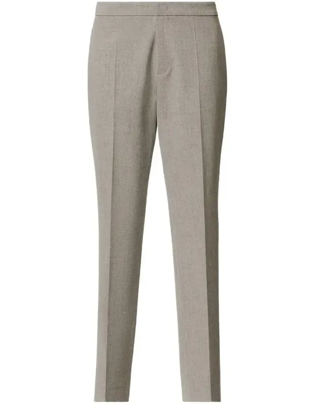 Trousers With Back Welt Pockets And Pressed Pleat