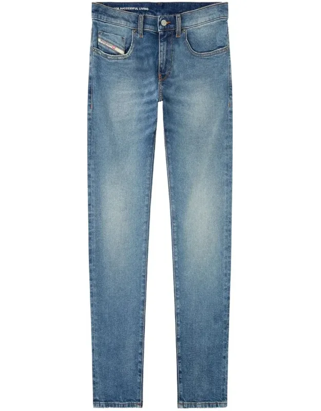 Jeans With Faded Effect And Five-pocket Design