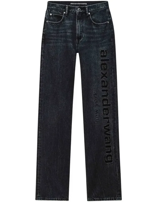 Jeans Embroidered Logo Five Pockets